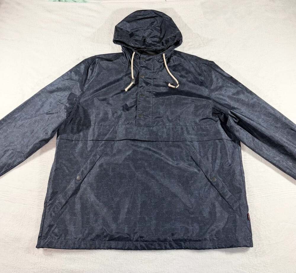 Levi's Men's Blue Printed Hooded Anorak Popover Jacket Size XL